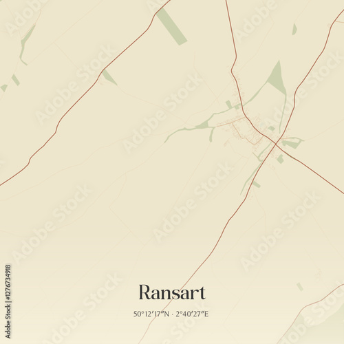 Vintage map of Ransart, France.