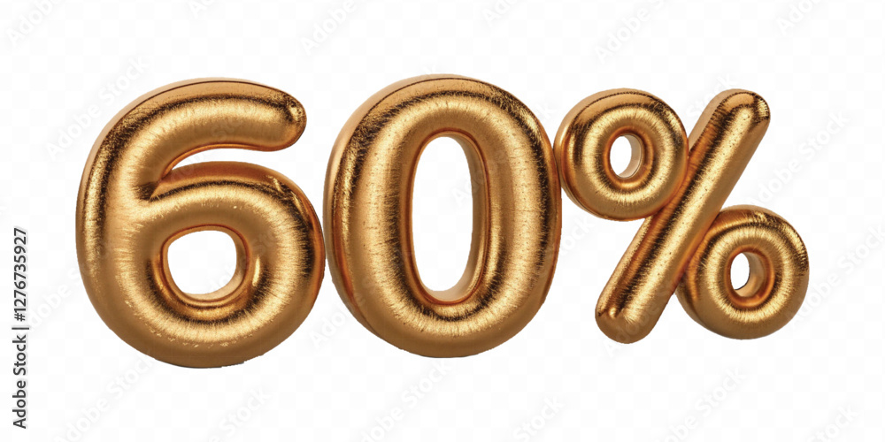 realistic 3d balloon number with percent sign for sale concept discount typography different gold colour style isolated on white background. realistic 3d balloon number with percent sign for sale concept discount typography different gold colour style isolated on white background.