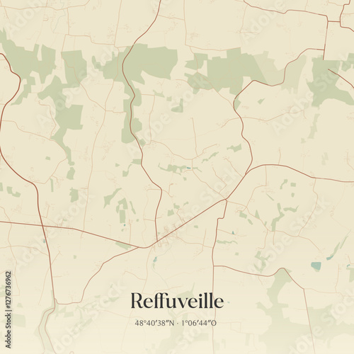 Vintage map of Reffuveille, France.