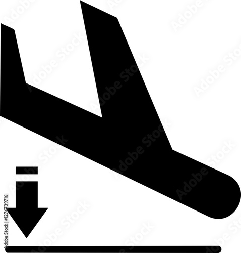 Aeroplane landing icon svg.