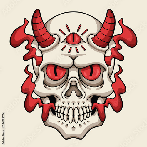 devil skull illustration