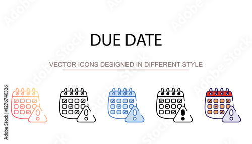 Due Date icon design with white background stock illustration