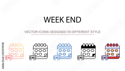 Week end icon design with white background stock illustration