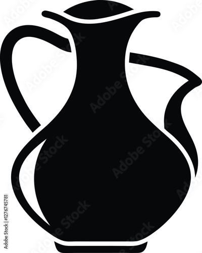 jug black and white silhouette vector design