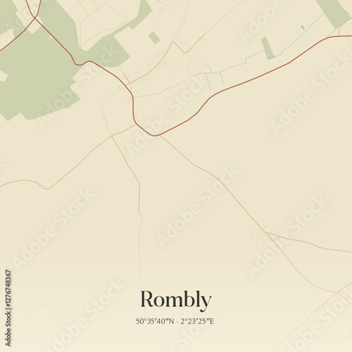 Vintage map of Rombly, France.