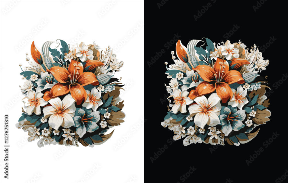 Flower vector bundle , flower design , Floral wallpaper, full frame