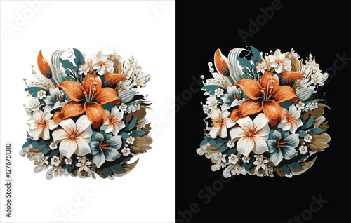 Obraz na płótnie Flower vector bundle , flower design , Floral wallpaper, full frame w salonie