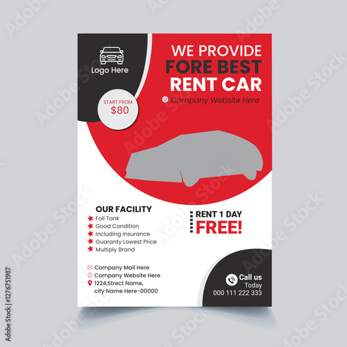 car rent flyer design high quality vector file