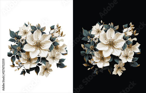 Obraz na płótnie Flower vector bundle , flower design , Floral wallpaper, full frame w salonie