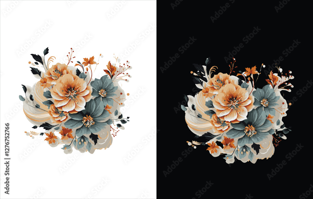 Flower vector bundle , flower design , Floral wallpaper, full frame
