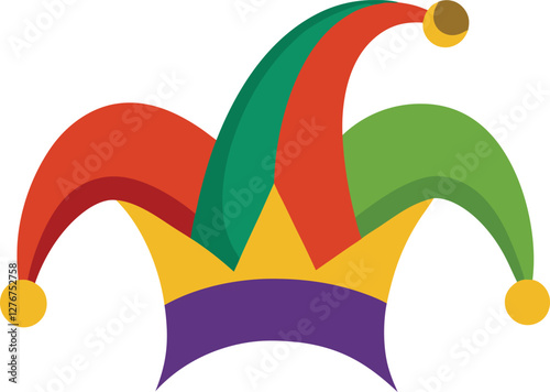 Colorful jester hat vector illustration