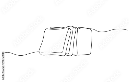 Bread one line drawing, One continuous line drawing of long loaf bread, Continuous line art drawing Bread in the form of a baguette Long sandwich bread. One Continuous Line Drawing of Bread Icon.