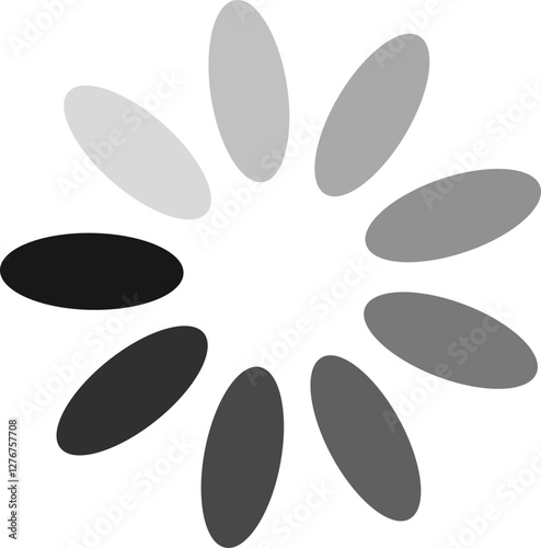 Loading icon. Load circular icon. Buffer loader or preloader isolated on transparent background. Download or upload progress related icon. Simple web download. Vector illustration.