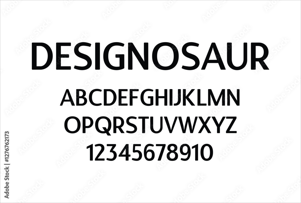Designosaur font for logo and headline. Isolated vector typeset Designosaur font for logo and headline. Isolated vector typeset