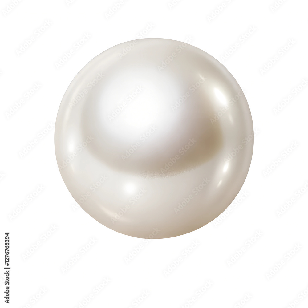 Fototapeta premium white pearl isolated on transparent background. generative ai