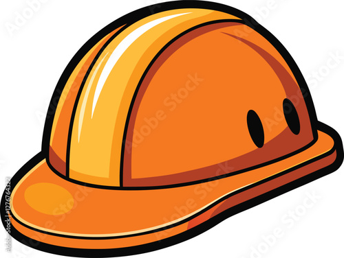 Yellow hard hat vector illustration, construction safety helmet, worker protection gear, industrial headgear, engineering icon, isolated EPS graphic