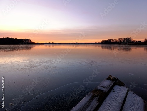 sunset on the lake