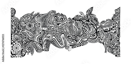 Pacific Cultural Tribal Design in Blank Ink_Papua New Guinea