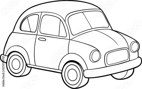 car outline silhouette vector illustration isolated on white background