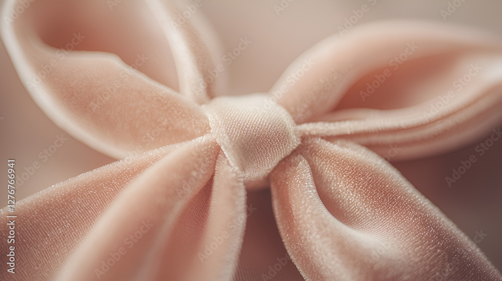 Close-up of a soft, blush-toned velvet bow, highlighting its texture and delicate, elegant design. Close-up of a soft, blush-toned velvet bow, highlighting its texture and delicate, elegant design.
