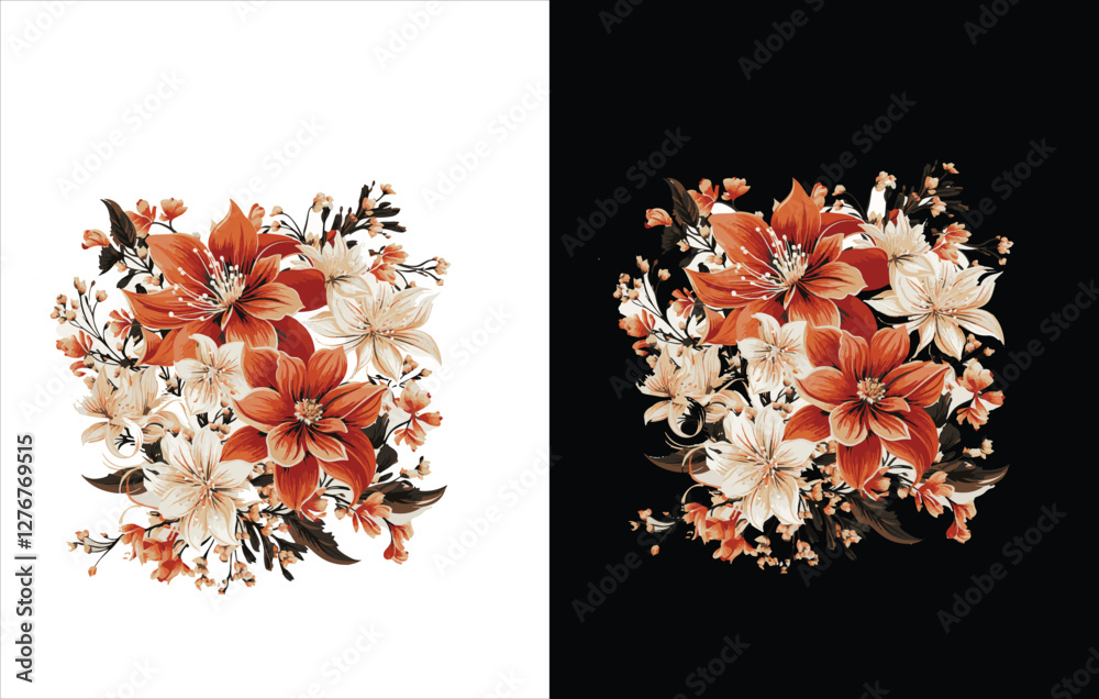 Flower vector bundle , flower design , Floral wallpaper, full frame