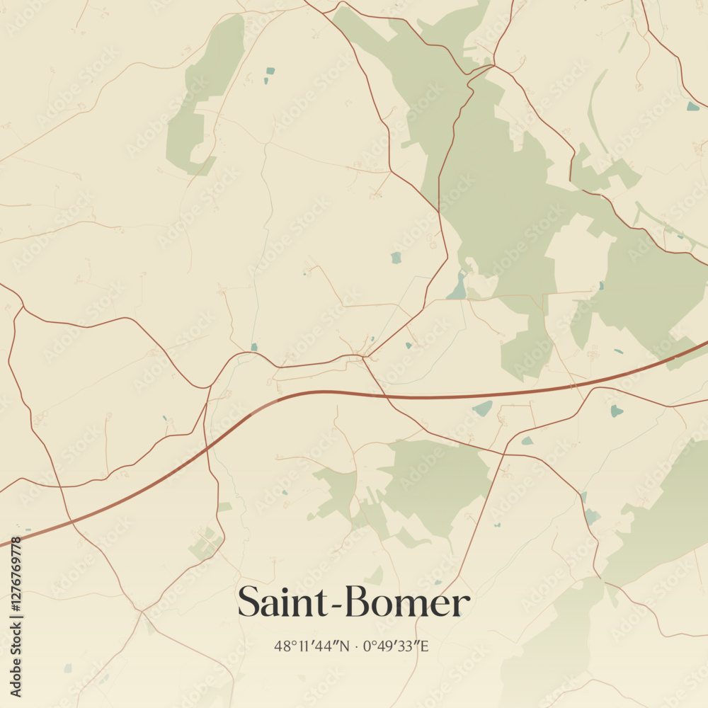 Obraz premium Vintage map of Saint-Bomer, France.