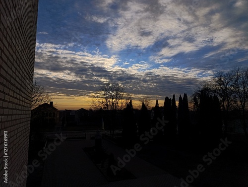 sunset over the city