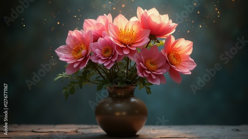 Wallpaper Mural   A stunning 8K vase adorned with intricate floral designs, each petal foretelling a unique prophecy, creating an ethereal atmosphere of mysticism and divinatio, ultra detailed, 8k resolution, HD Torontodigital.ca