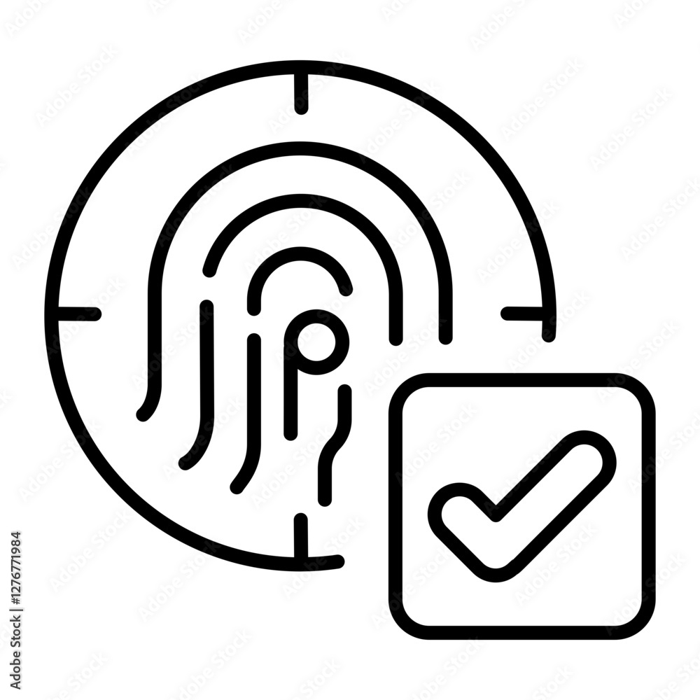 A line style icon of fingerprint verification A line style icon of fingerprint verification