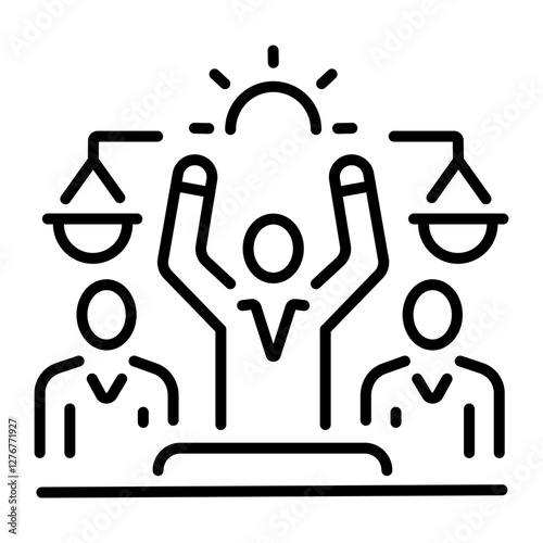Civil rights icon in linear style 