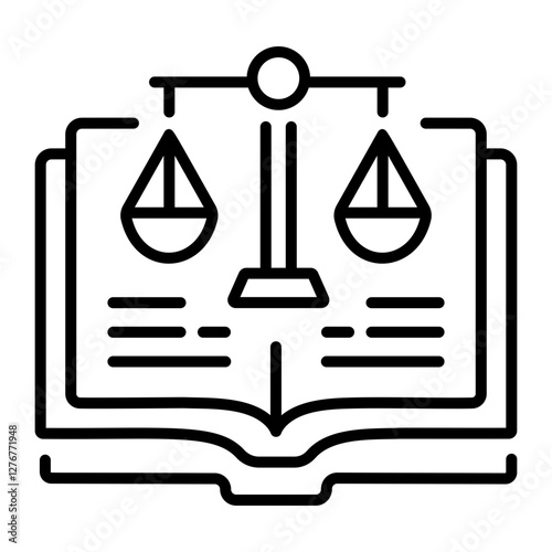 Law book icon in linear style 