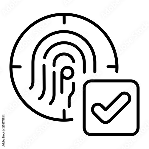 A line style icon of fingerprint verification 