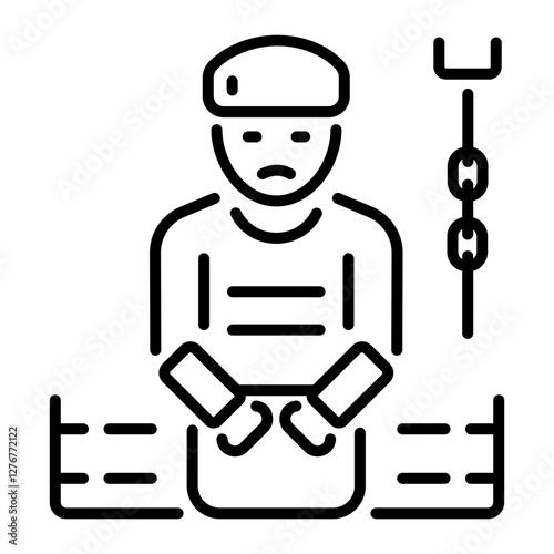 Prisoner icon in linear style 