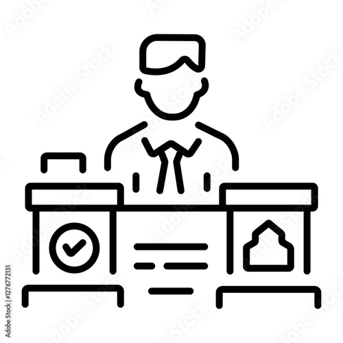 A line style icon of public defender