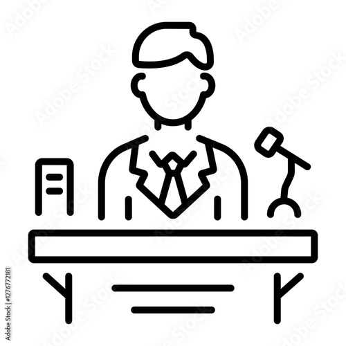 Prosecutor icon in linear style 