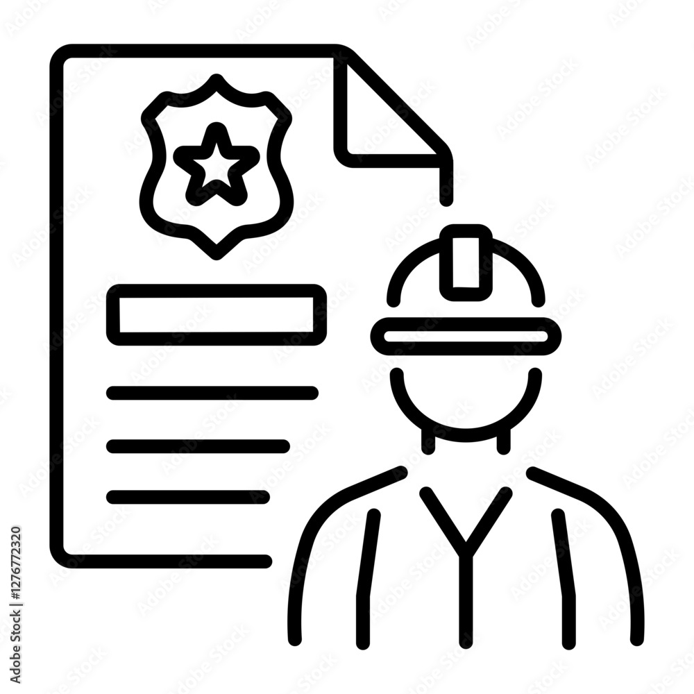 Labour law icon in linear style Labour law icon in linear style