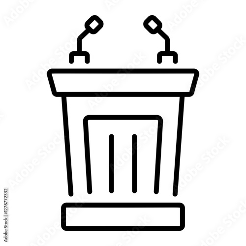 A line style icon of witness stand 