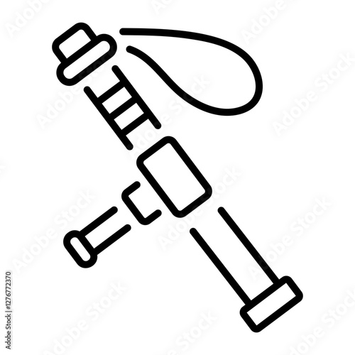 Police baton icon in linear style 
