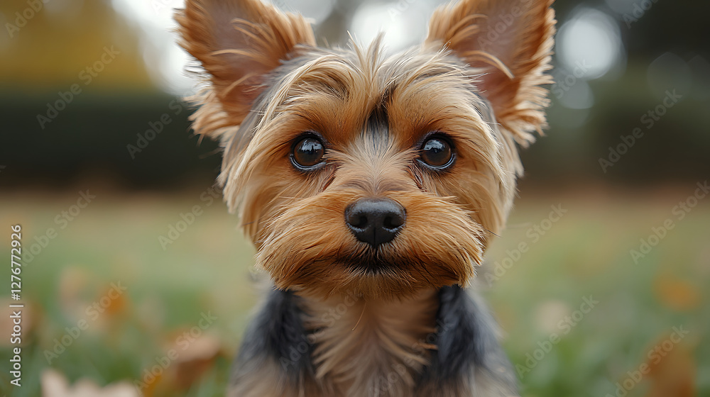 Adorable Yorkshire Terrier Portrait Photographed Against a Rustic Wooden Background Adorable Yorkshire Terrier Portrait Photographed Against a Rustic Wooden Background