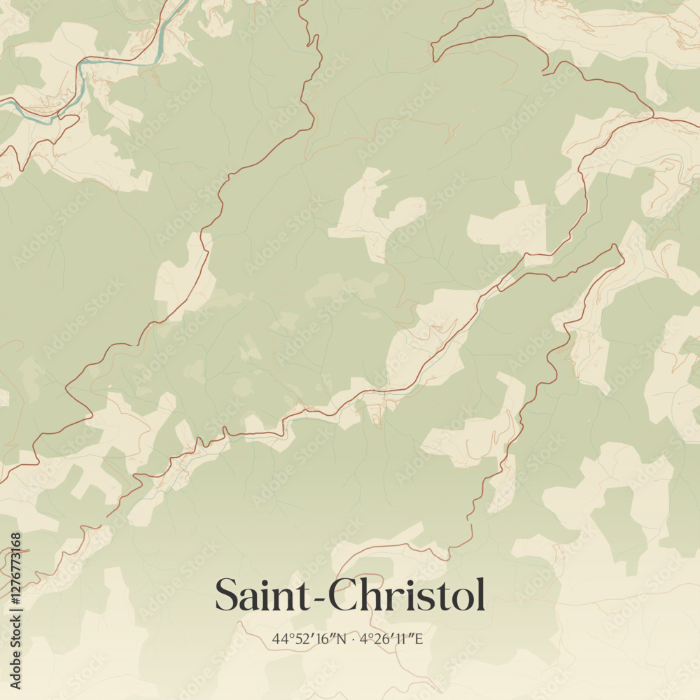 Obraz premium Vintage map of Saint-Christol, France.