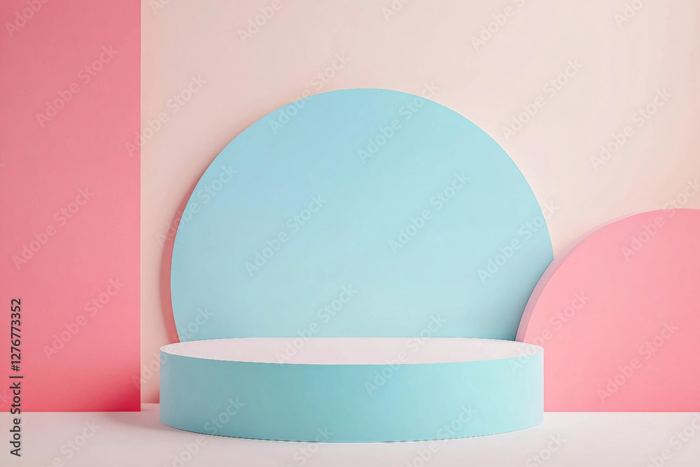 This abstract image showcases a modern colorful display podium ai generative This abstract image showcases a modern colorful display podium ai generative