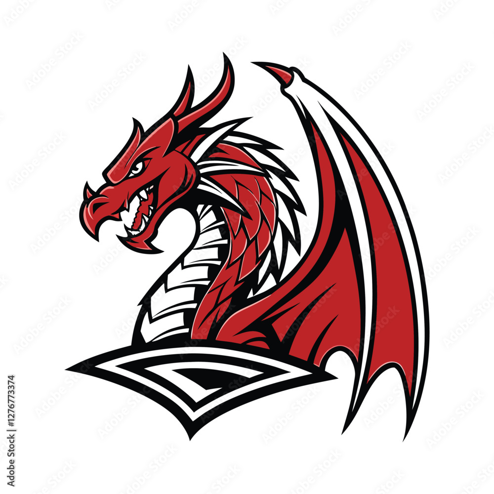 Red Dragon Esports Logo Fierce Gaming Mascot Design Red Dragon Esports Logo Fierce Gaming Mascot Design