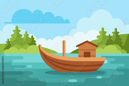 boat on the river