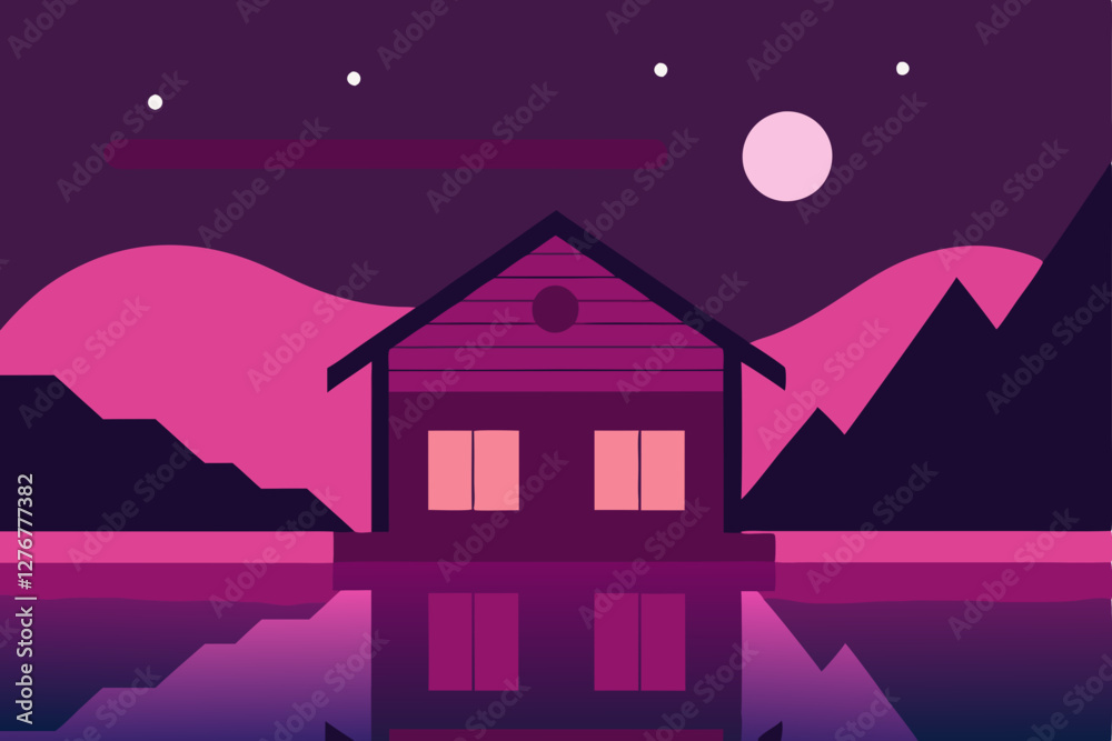 Naklejka premium house on the hill