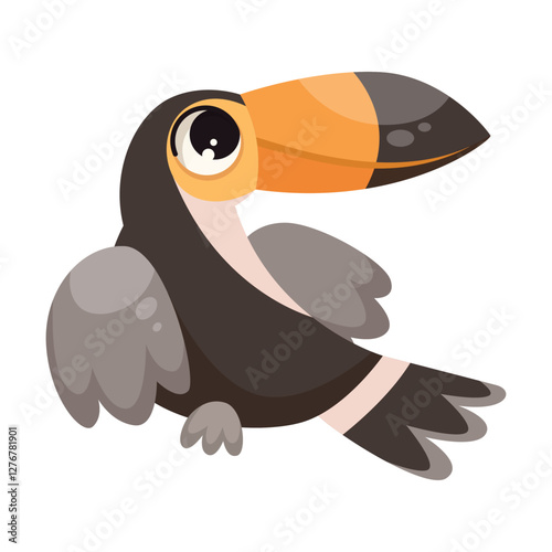 Toucan Bird as Tropical Animal and Wild African Fauna Vector Illustration