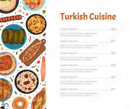 Turkish Food and Dish Banner Design Vector Template