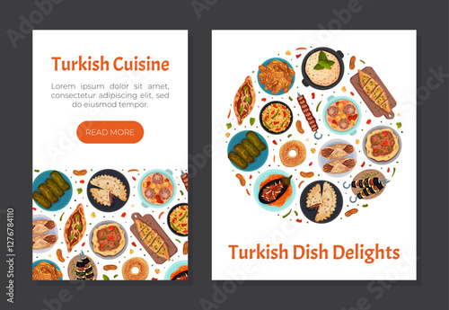 Turkish Food and Dish Banner Design Vector Template