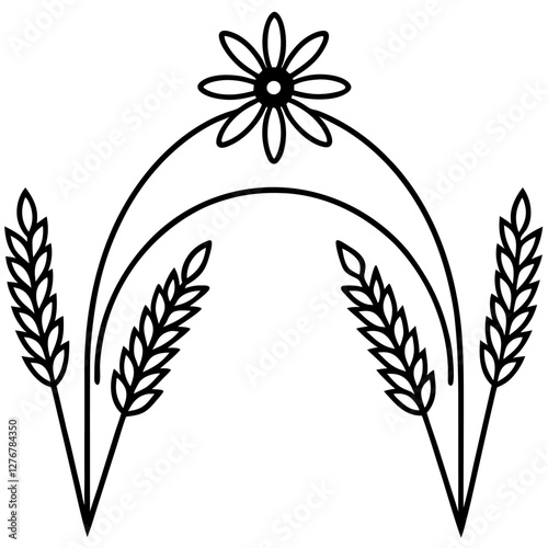 wheat ears isolated on white