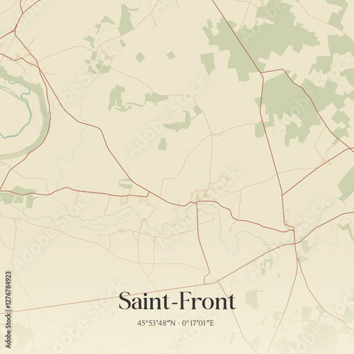 Vintage map of Saint-Front, France.