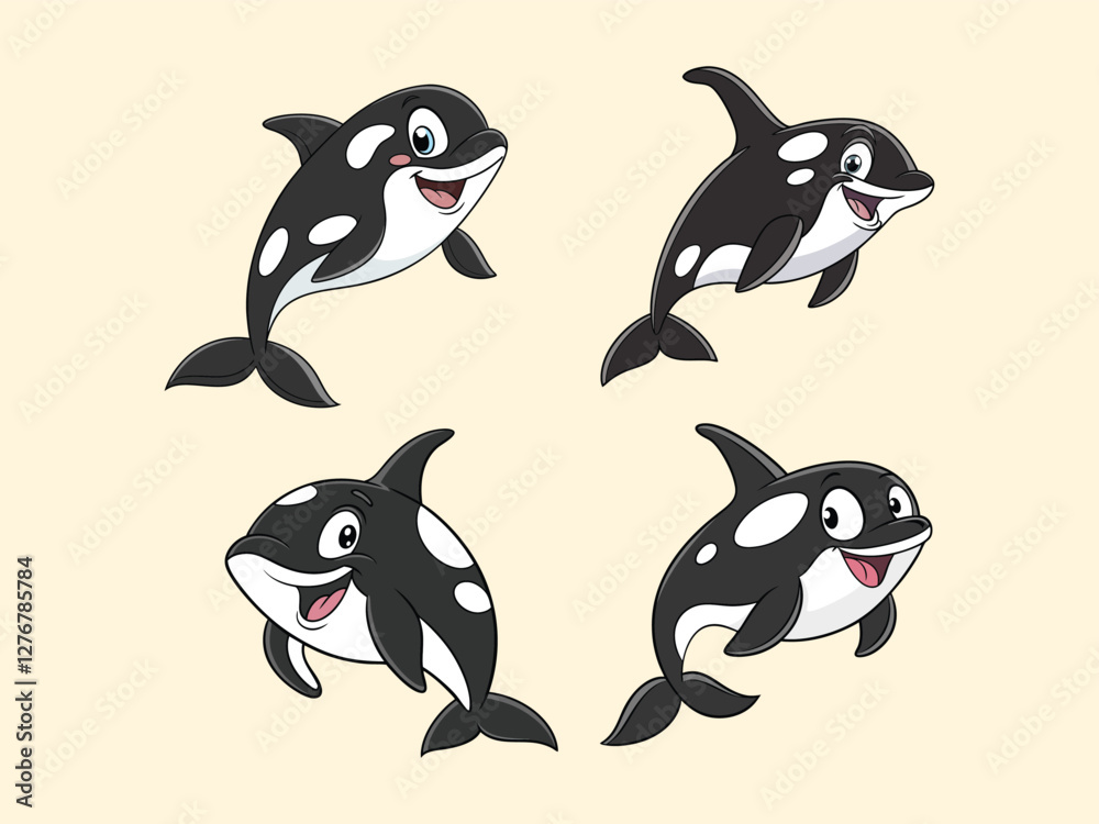Obraz premium A black dolphin vector illustration features a sleek, streamlined design of the dolphin in solid black, emphasizing its graceful form and fluid motion with bold, clean lines.